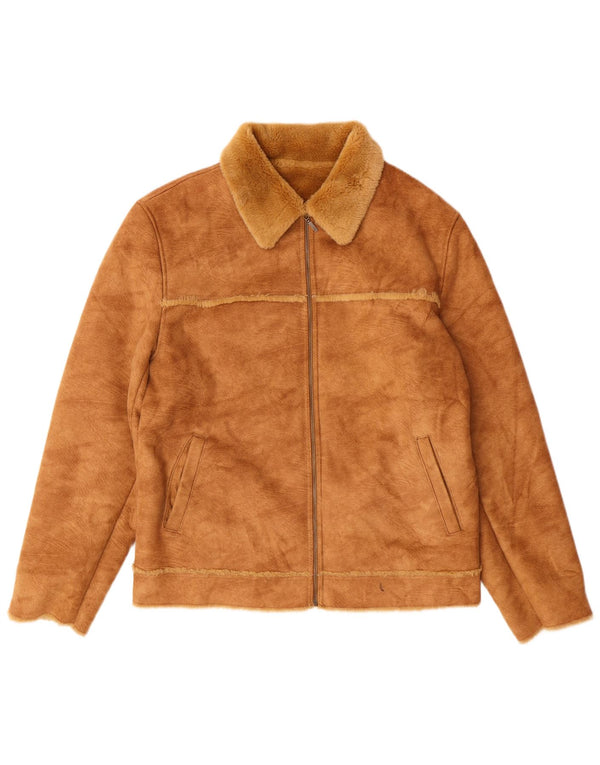 Jachetă de piele Sherpa pentru femei Mauritius UK 18 XL maro