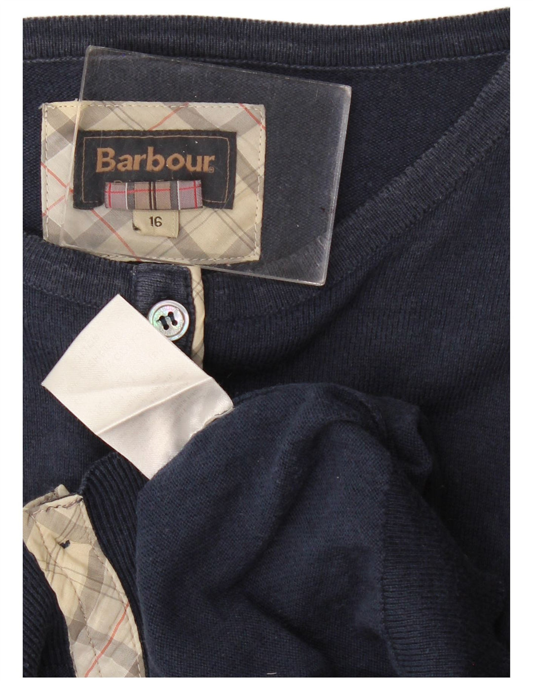 Pulover cardigan pentru femei BARBOUR UK 16 mare bumbac bleumarin