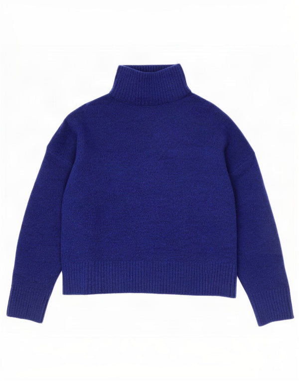Pulover oversize cu gât rulat Zara pentru femei UK 10 Small Blue