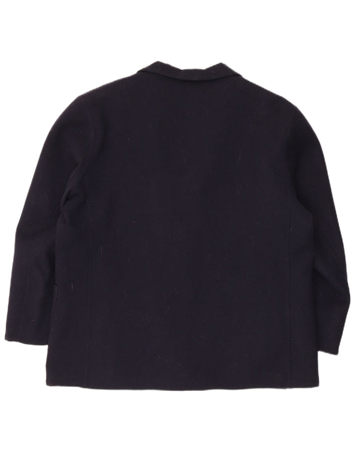 Jachetă blazer pentru femei Piacenza, mânecă 3/4, 2 nasturi, UK 16, mare, bleumarin