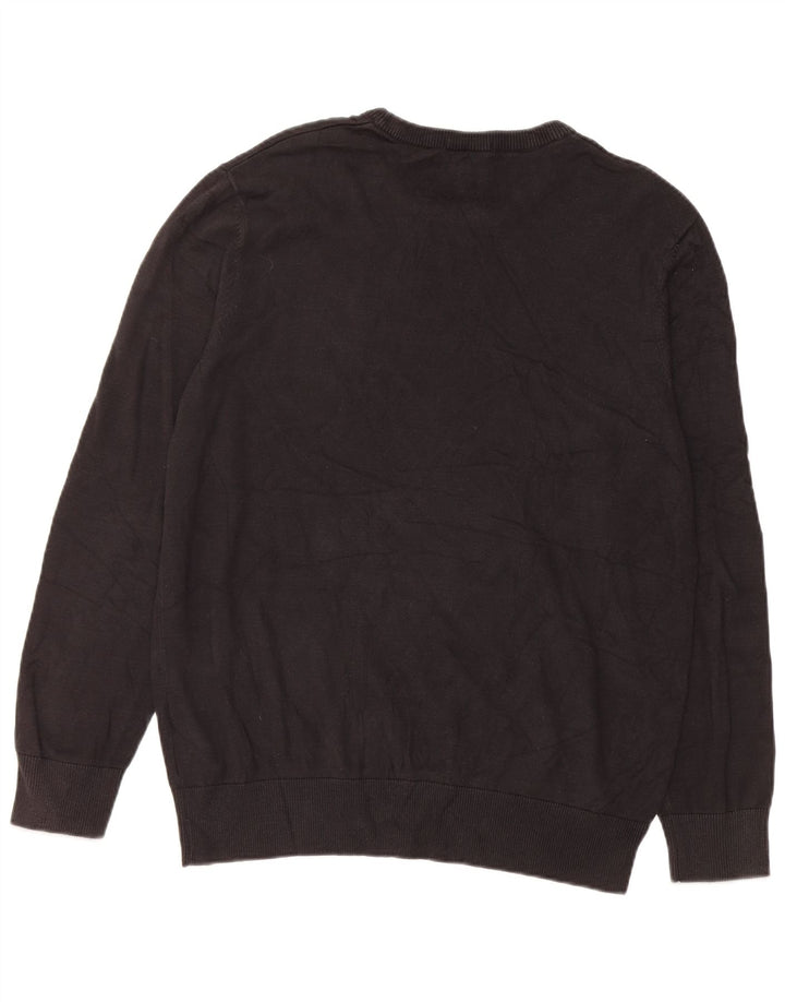 Pulover Timberland pentru bărbați, cu gât crew, bumbac mare, negru