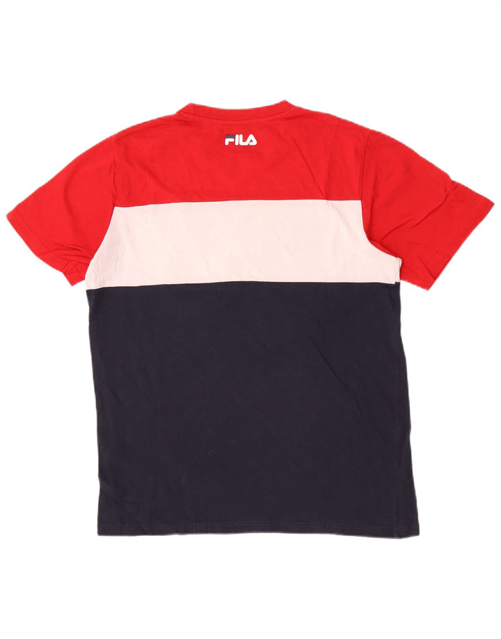 Tricou cu grafic Fila pentru bărbați Top mediu multicolor din bumbac color bloc