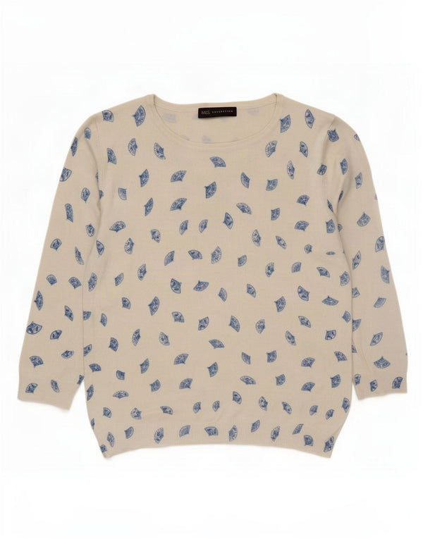 Pulover pentru femei Marks & Spencer, cu model abstract, cu gâtul barcă, UK 12 Medi