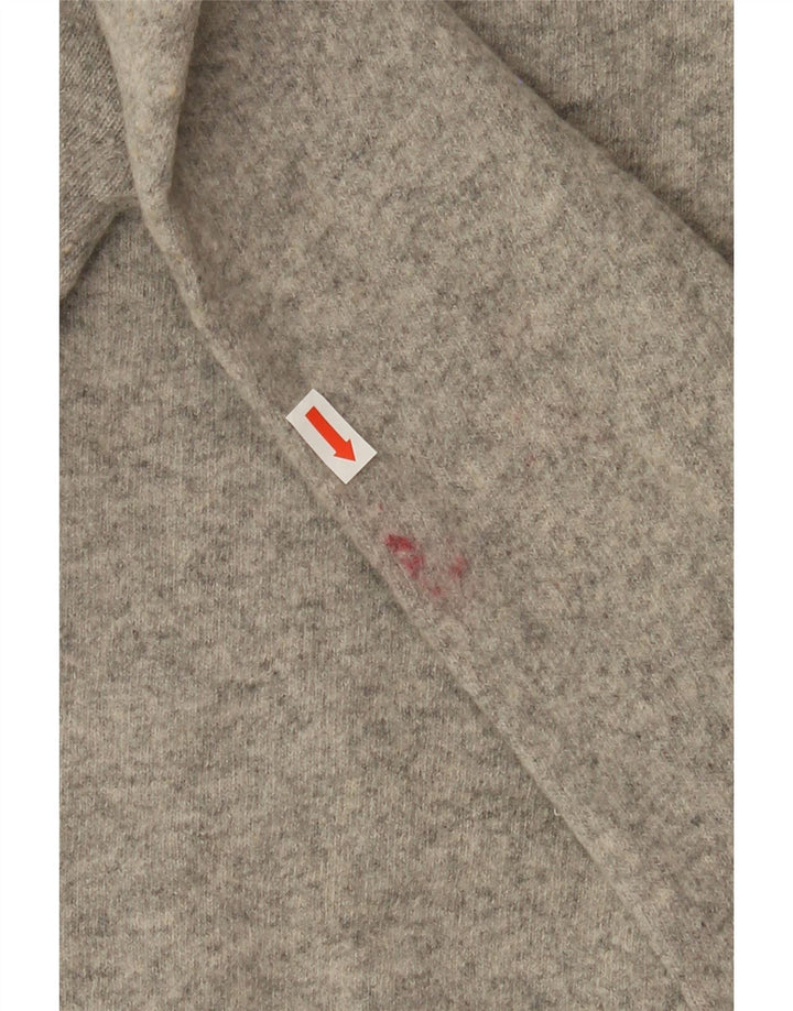 Pulover pentru femei cu decolteu în V BENETTON UK 18 XL, lână de miel gri