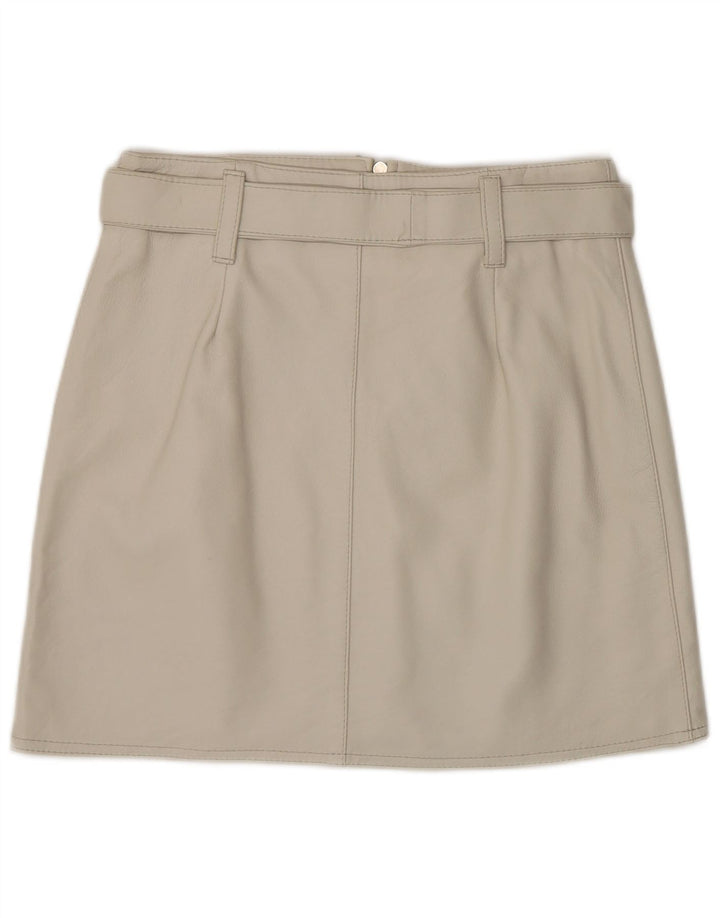 Fusta din piele pentru femei VINTAGE IT 44 Medium W28 Piele gri