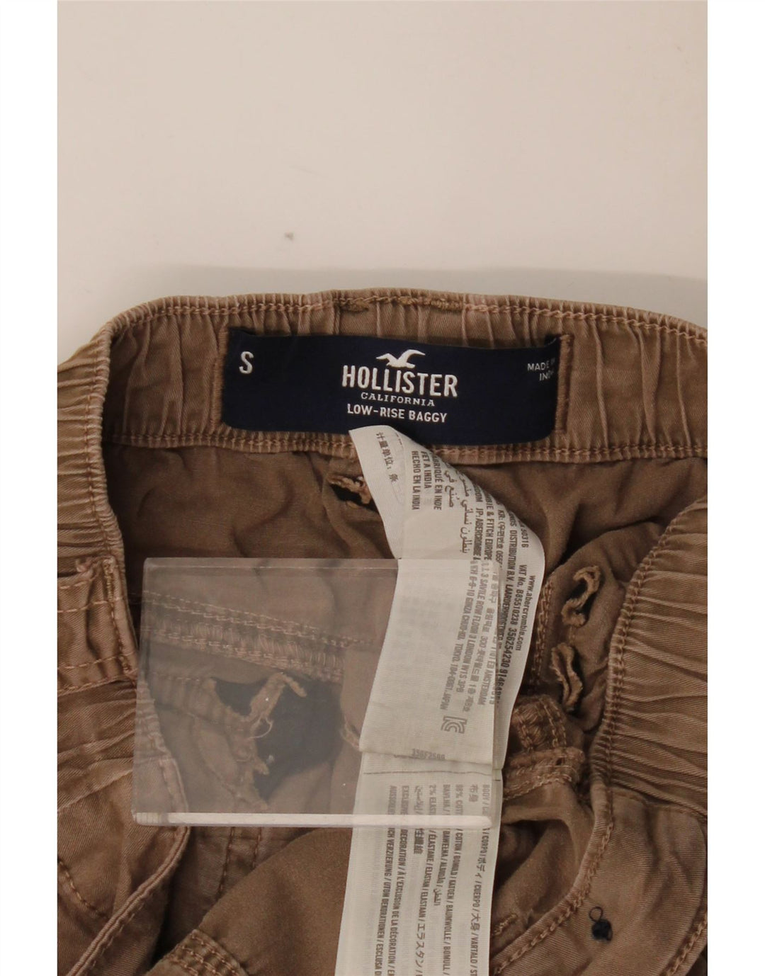 HOLLISTER Pantaloni cargo largi cu talie joasă pentru femei, mici W26 L31 maro