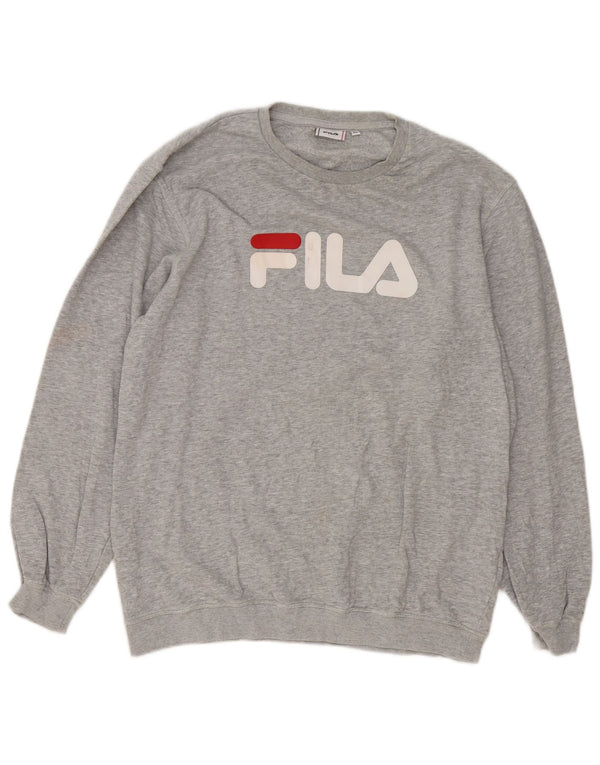 Hanorac grafic pentru bărbați Fila Jumper XL, bumbac cu pete gri