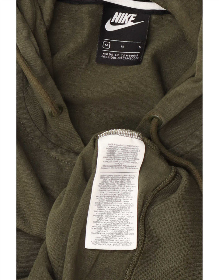 Pulover Nike pentru bărbați, cu fermoar, bumbac cu pete mediu kaki