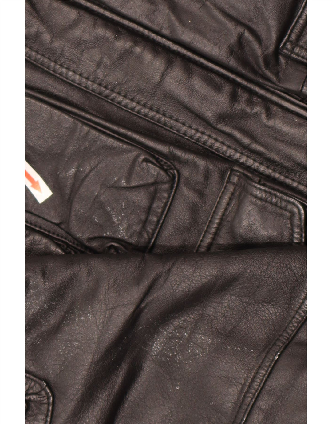 Jachetă de piele vintage pentru bărbați UK 44 2XL din piele neagră