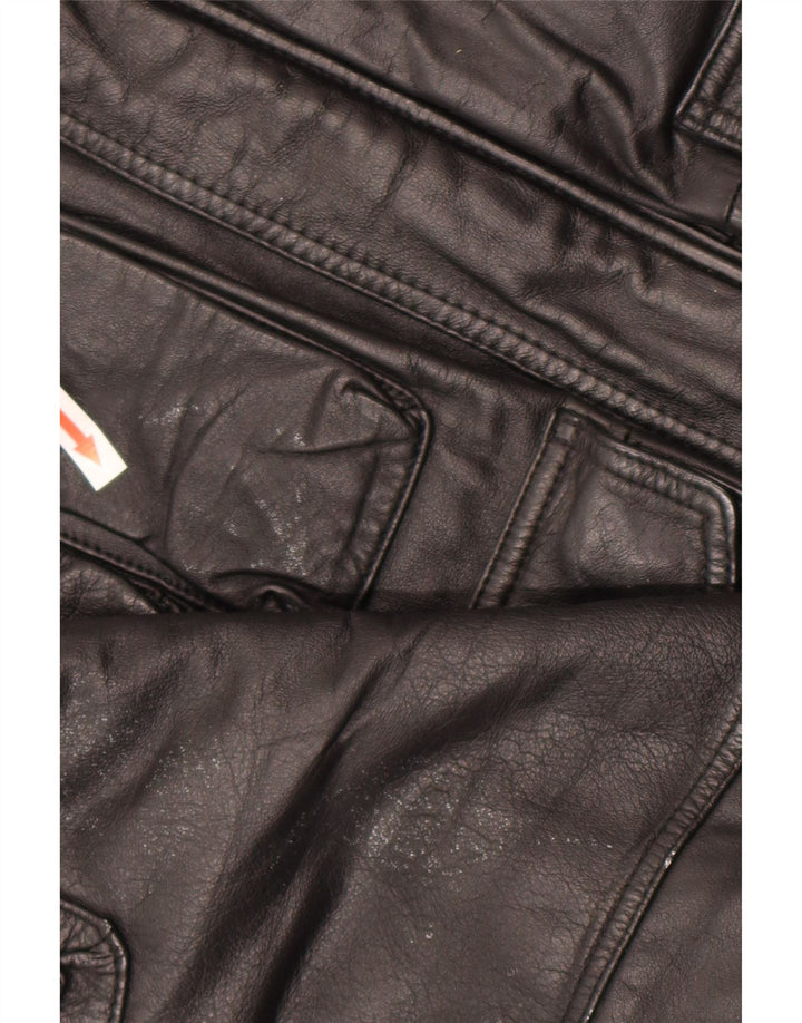Jachetă de piele vintage pentru bărbați UK 44 2XL din piele neagră