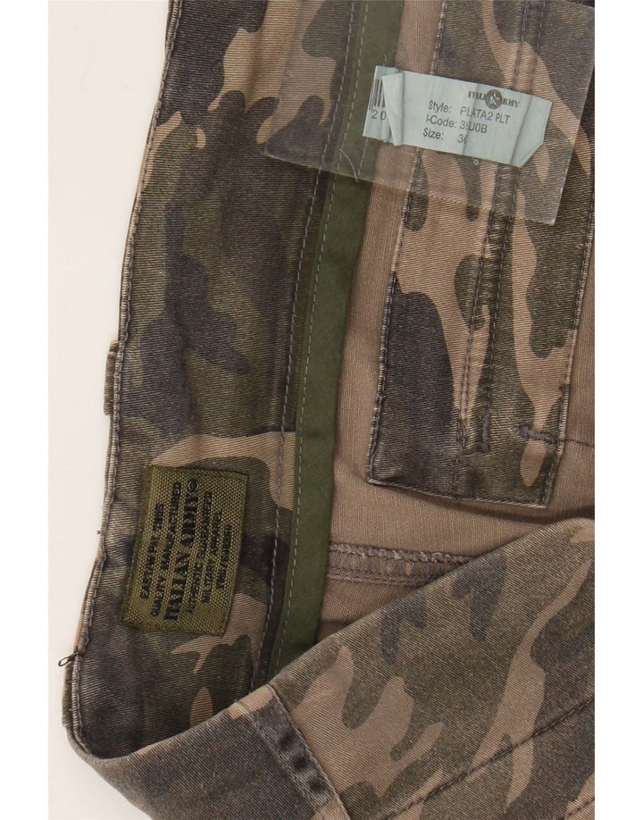 Pantaloni scurti cargo pentru bărbați VINTAGE W36, bumbac camuflaj mare, kaki