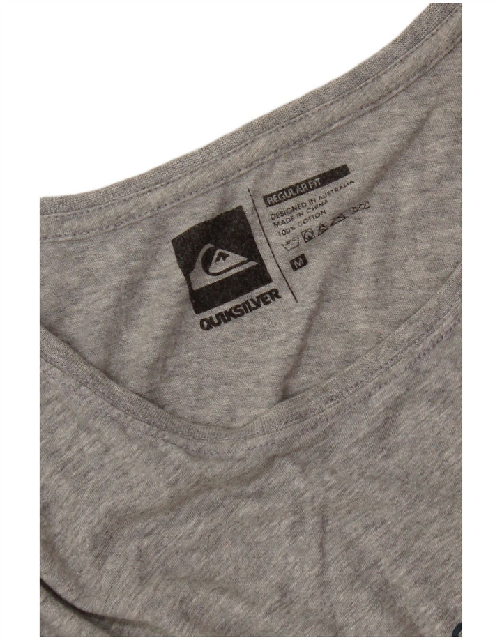 Tricou grafic Quiksilver pentru bărbați, cu croială normală, top, bumbac, gri mediu