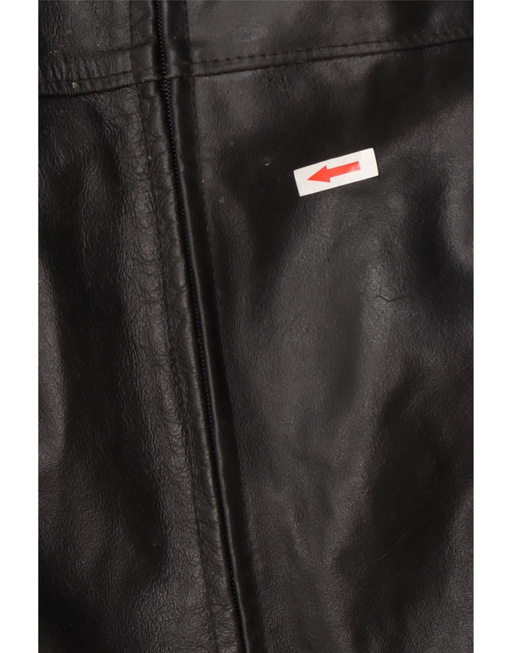 Jachetă de piele vintage pentru bărbați UK 40 Large Black