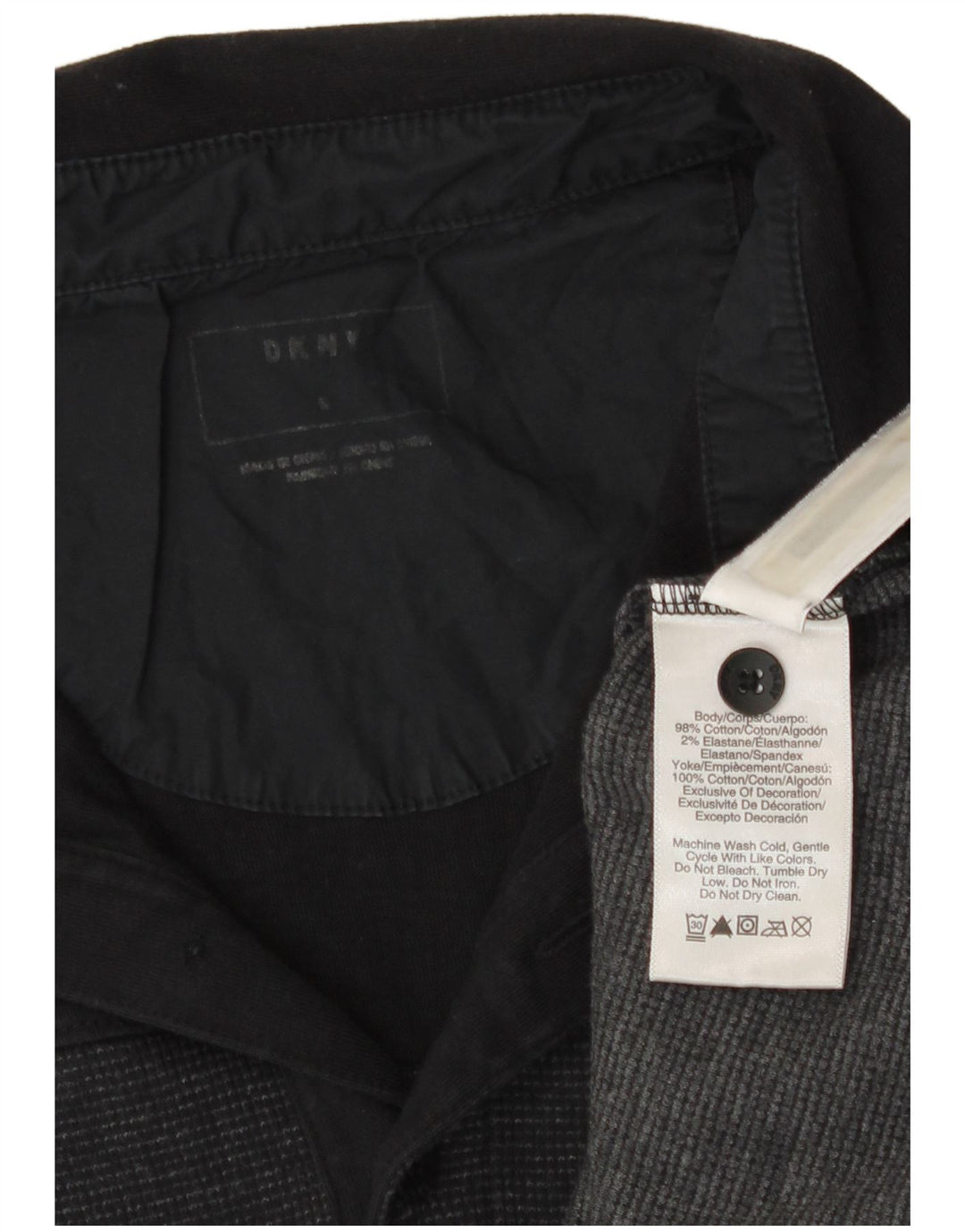 Tricou polo pentru bărbați Dkny, bumbac negru mediu cu dungi