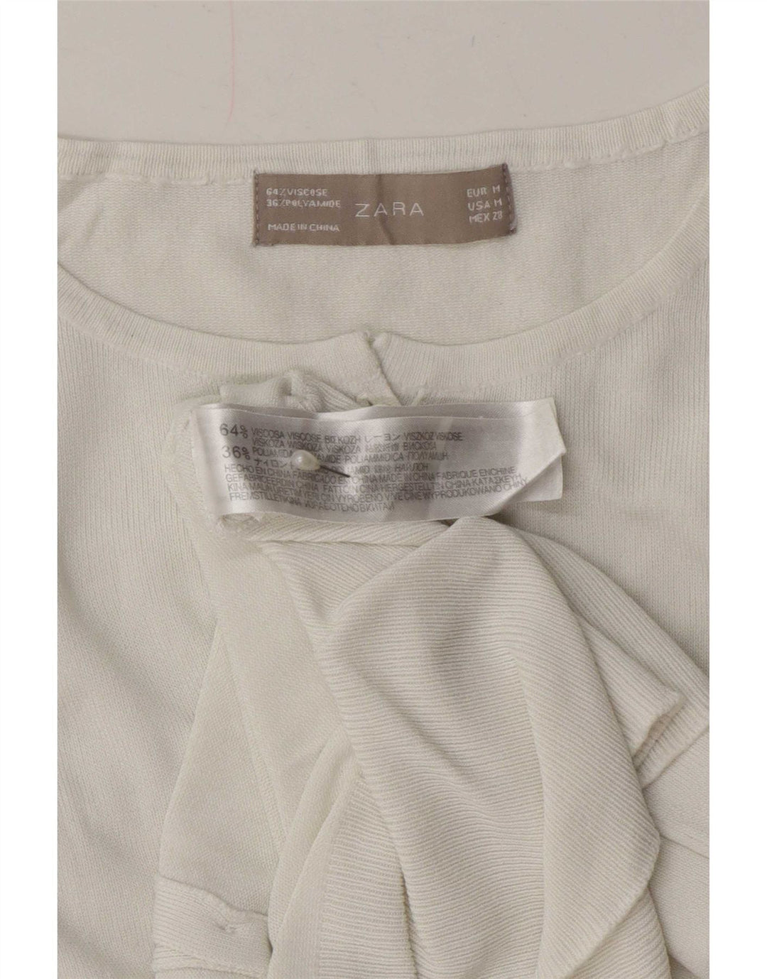 Pulover cardigan pentru femei Zara UK 12 Medium White Viscose