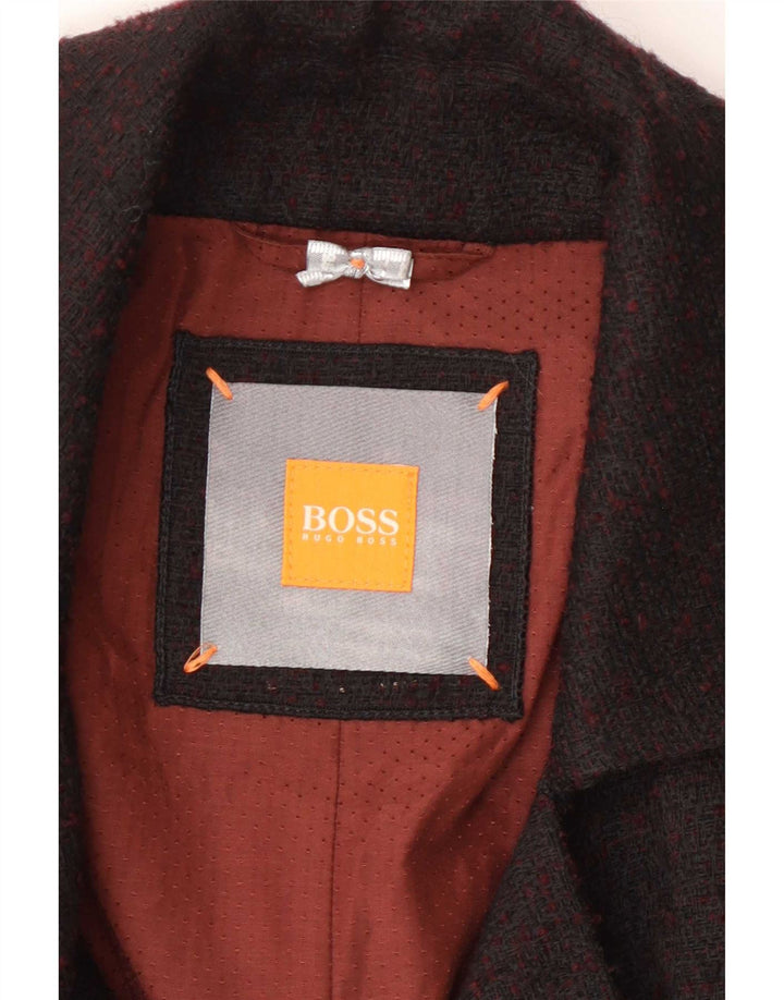 Palton dublu pentru femei Hugo Boss UK 12 Maro Mediu Geometric
