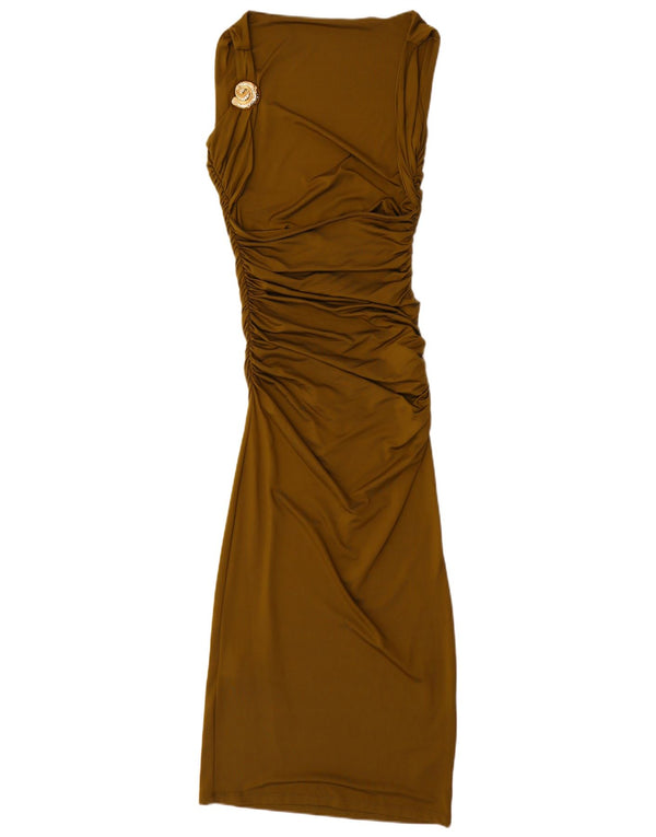 Rochie bodycon fără mâneci pentru femei Zara UK 12 Medium Kaki Poliamidă