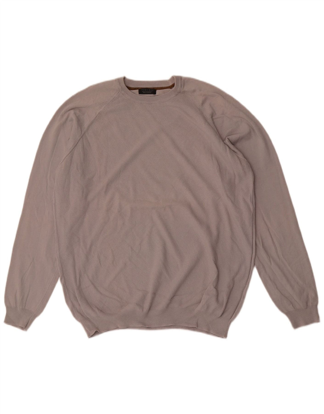Pulover pentru bărbați Zara, cu gât crew, XL, bumbac gri