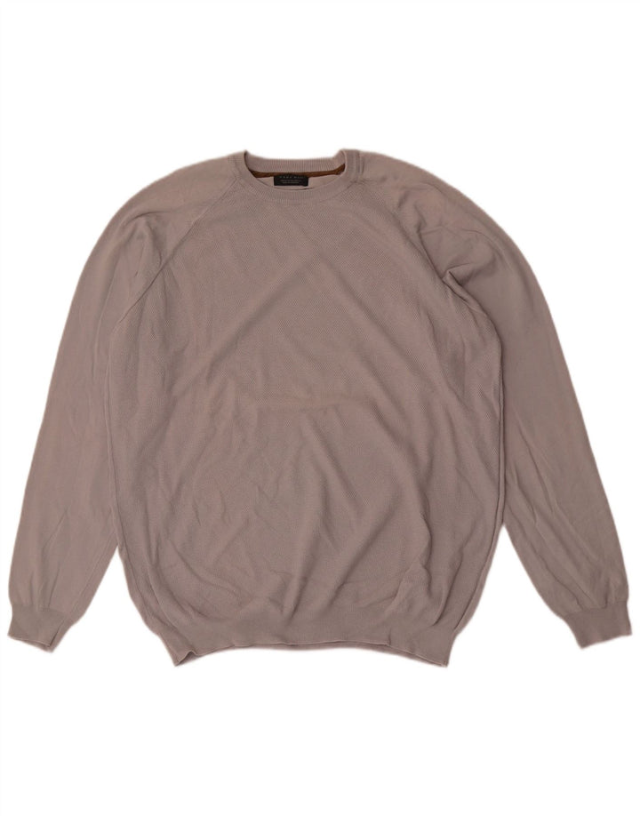 Pulover pentru bărbați Zara, cu gât crew, XL, bumbac gri
