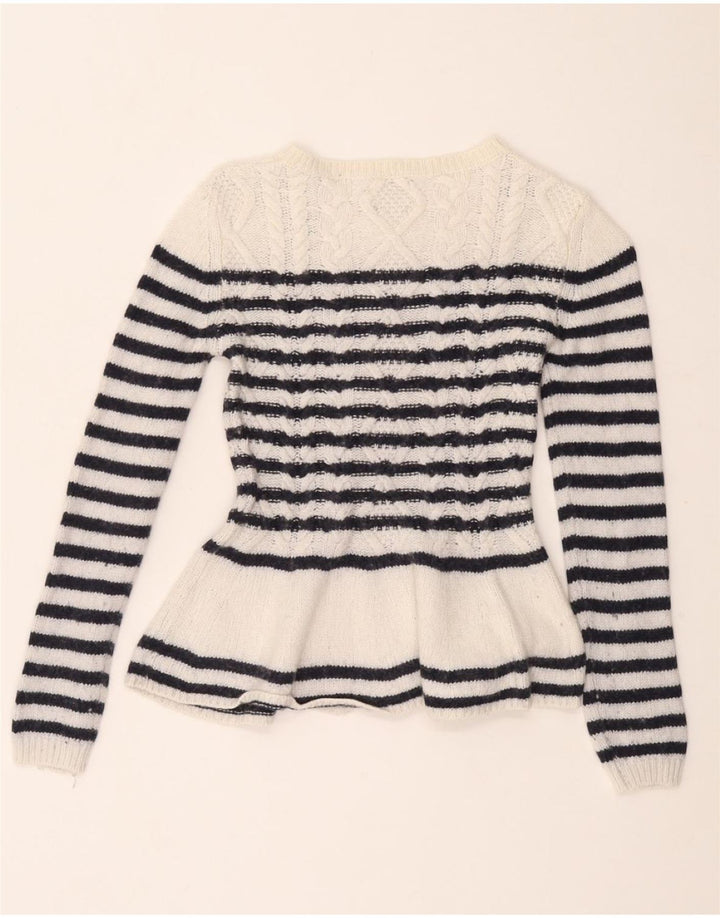 MASSIMO DUTTI Pulover pentru damă, cu gât de barcă, pulover UK 8 Mic Alb