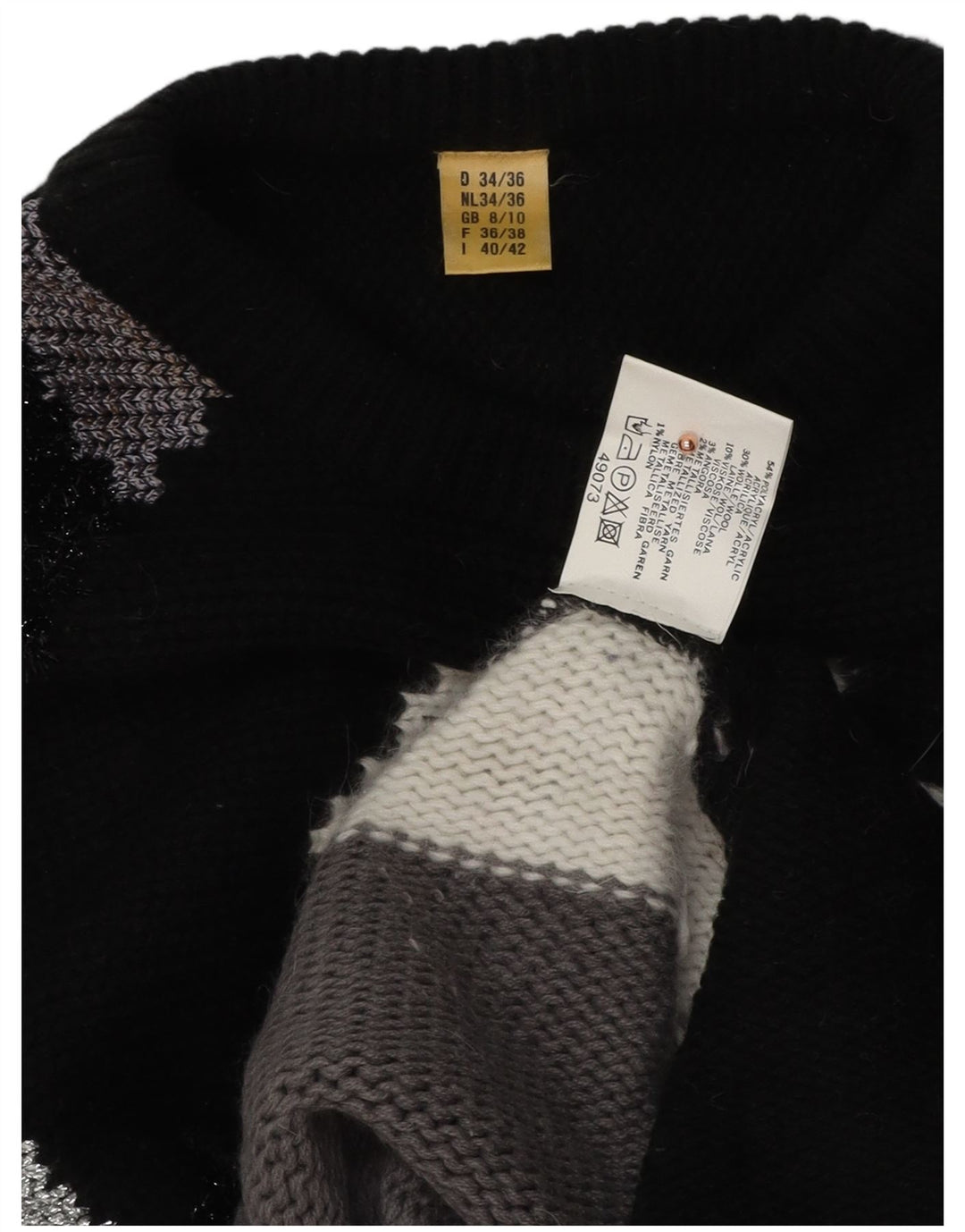 Pulover pentru femei VINTAGE cu gât de barcă UK 8/10 Mic Multicolor