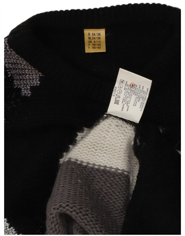 Pulover pentru femei VINTAGE cu gât de barcă UK 8/10 Mic Multicolor