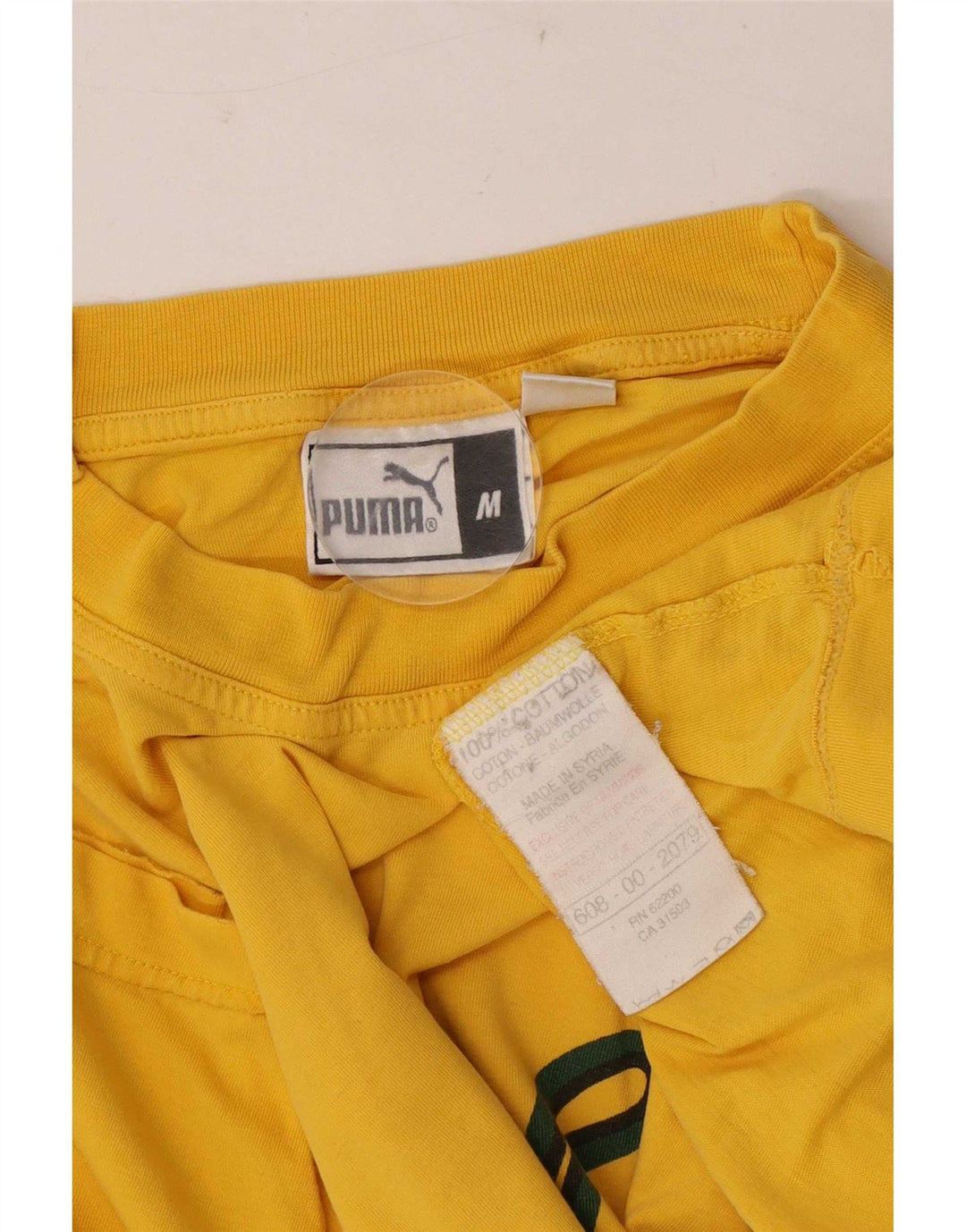 Tricou grafic Puma pentru bărbați Top din bumbac galben mediu