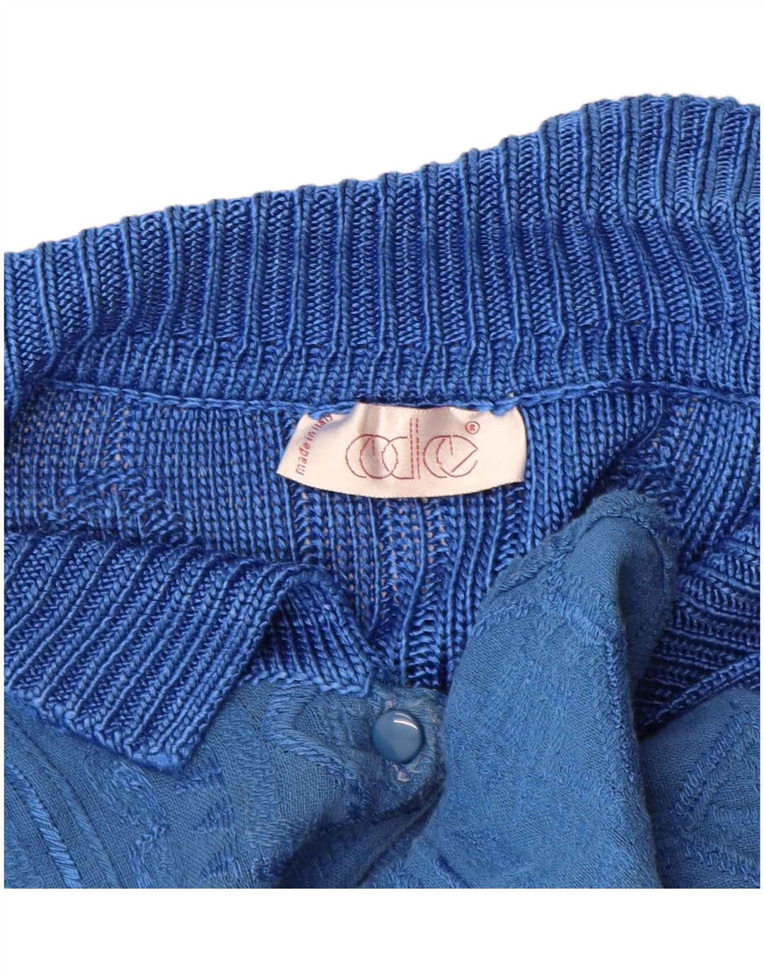 Pulover Cardigan Vintage pentru Damă IT 44 Medium Blue Geometric Viscose