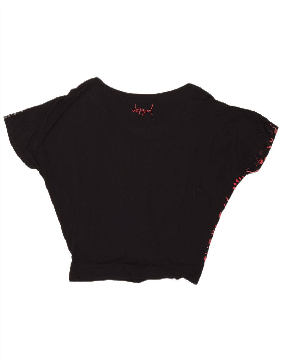Bluză cu grafică supradimensionată pentru femei Desigual UK 14 Medium Black Geometric