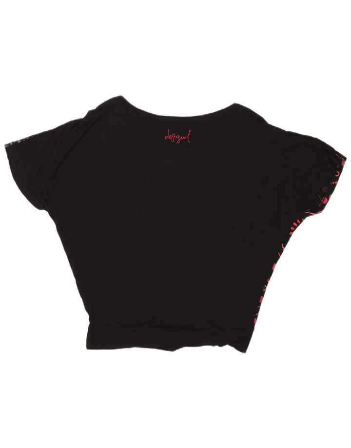 Bluză cu grafică supradimensionată pentru femei Desigual UK 14 Medium Black Geometric