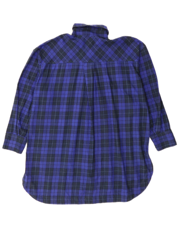 Rochie cămașă de flanel oversize Zara UK 4 XS albastru carouri