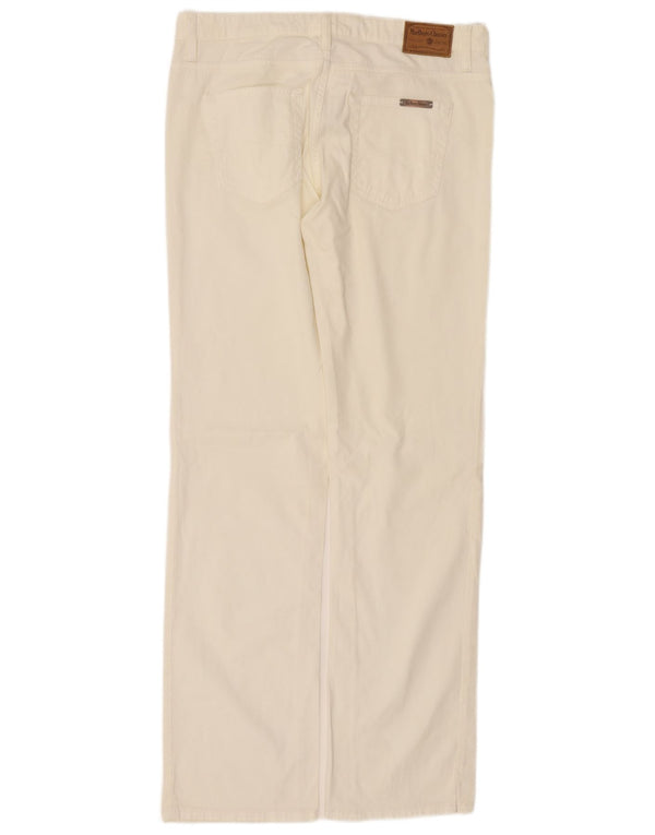 Pantaloni casual drepti pentru femei Marlboro Classics W32 L33 bumbac alb