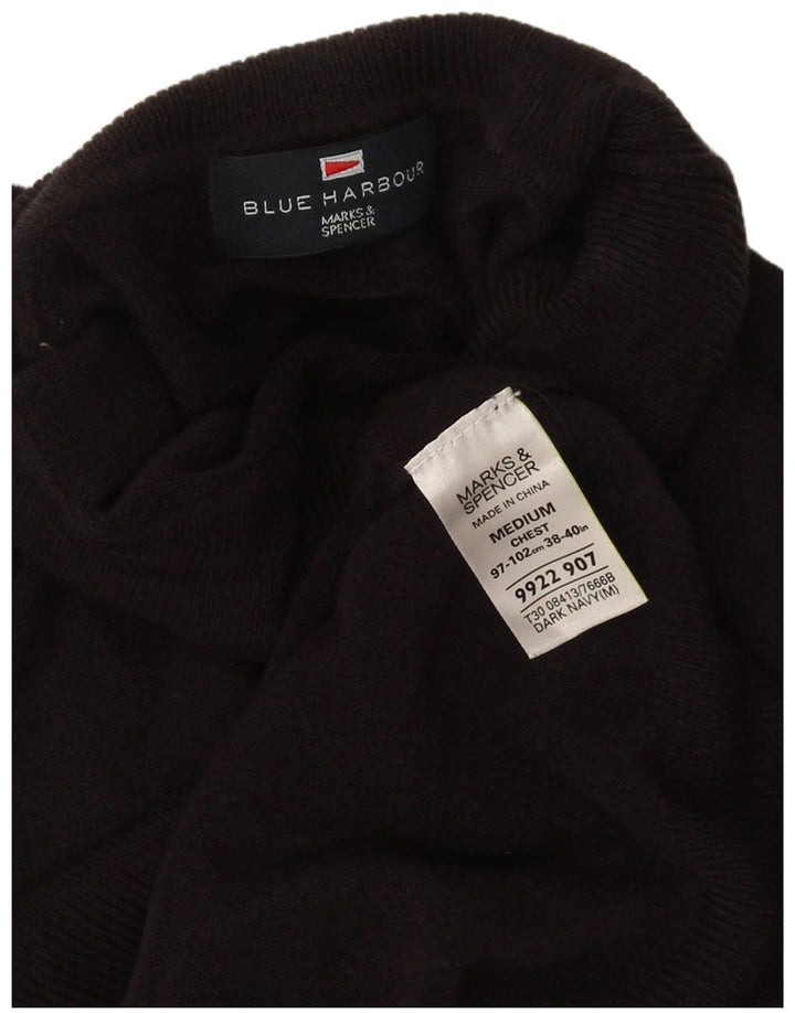 Pulover pentru bărbați Marks & Spencer Blue Harbour cu gât rulat, mediu negru