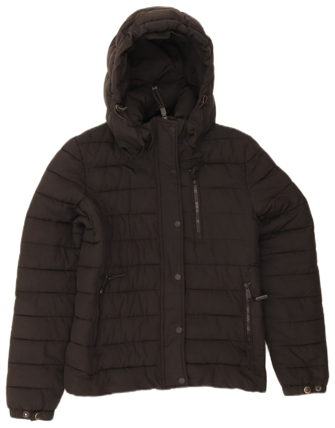 Jachetă căptușită cu glugă Superdry pentru femei UK 8 Samll Black