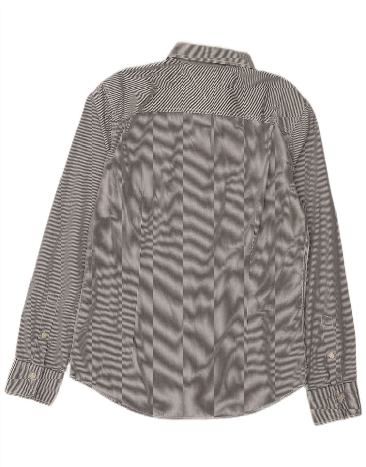 Cămașă pentru bărbați Tommy Hilfiger Slim Fit, bumbac cu dungi gri mediu