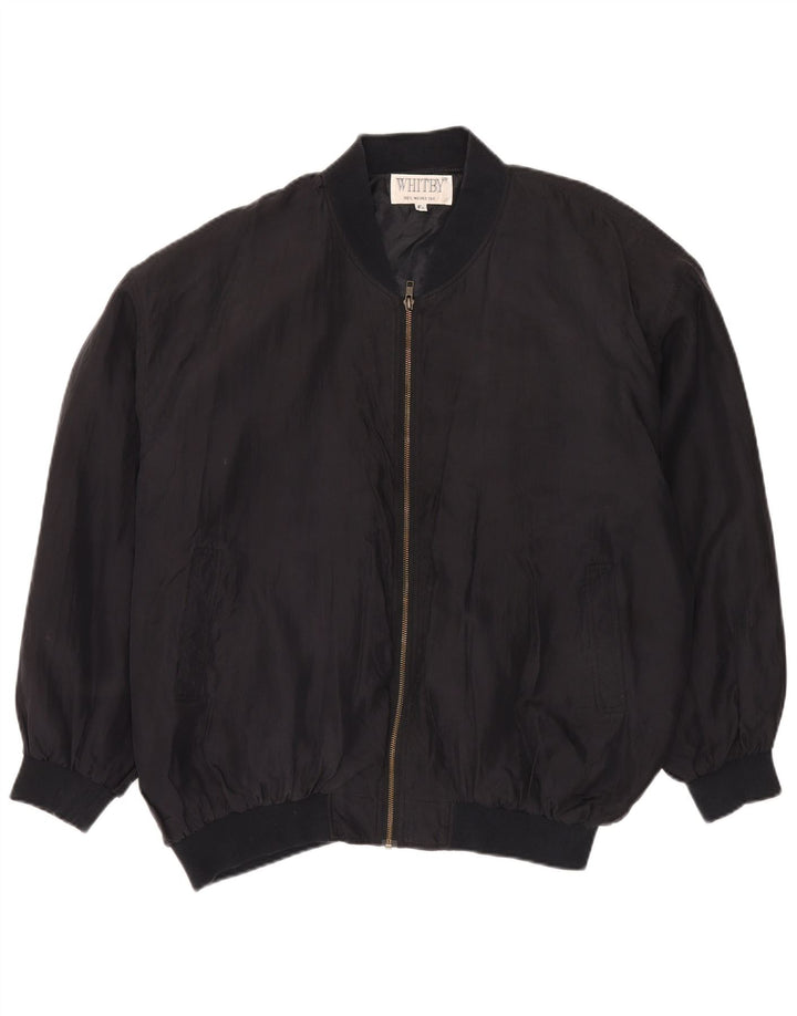 Bomber pentru bărbați Whitby UK 44 2XL Mătase neagră