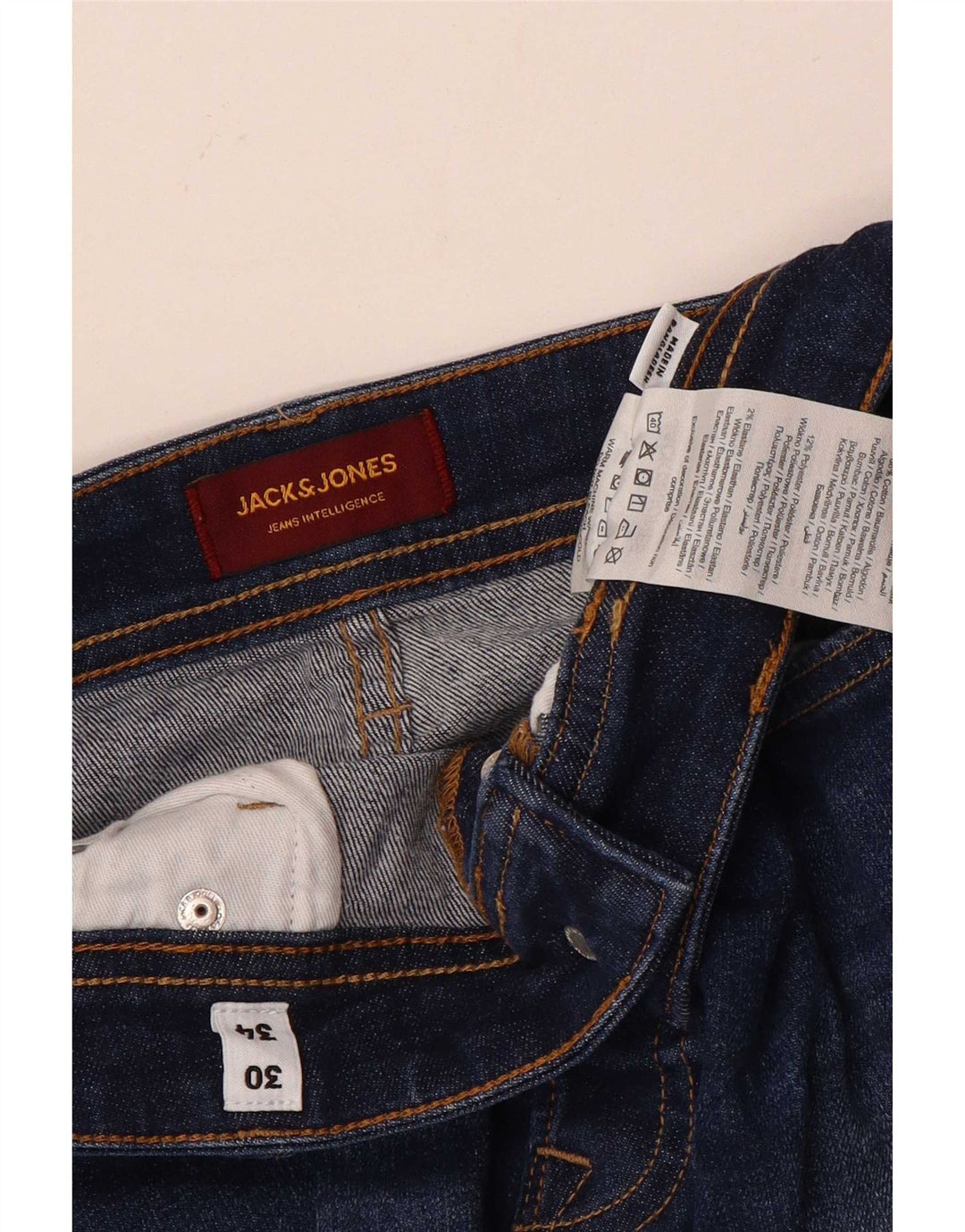 Blugi slim pentru bărbați Jack & Jones W30 L34 Bumbac albastru