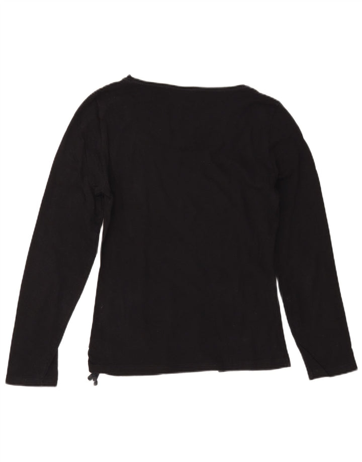 Top grafic pentru femei REEBOK cu mânecă lungă UK 12, bumbac mediu negru