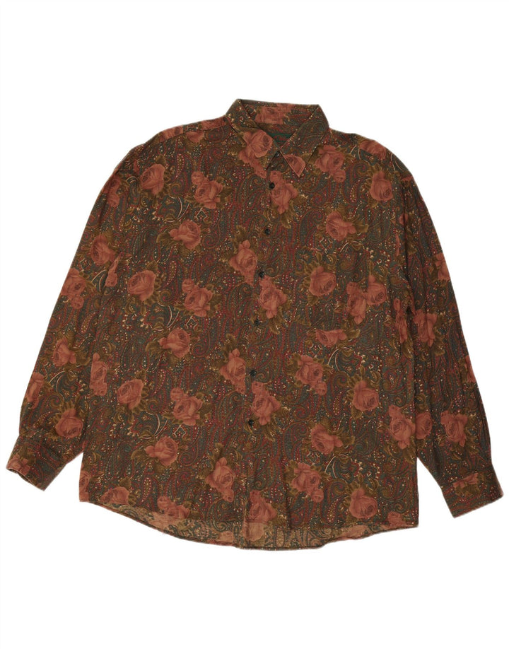 Cămașă Bărbați VINTAGE XL Multicolor Floral Rayon