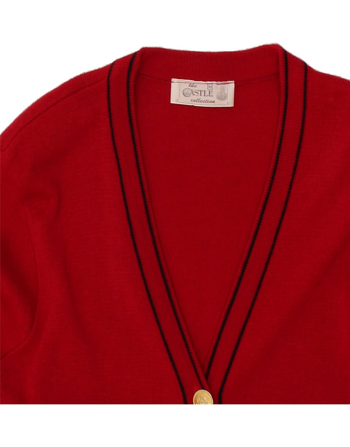 THE CASTLE COLLECTION Womens Longline Cardigan Sweater UK 12 Medium Red Vintage The Castle Collection and Second-Hand The Castle Collection from Messina Hembry 