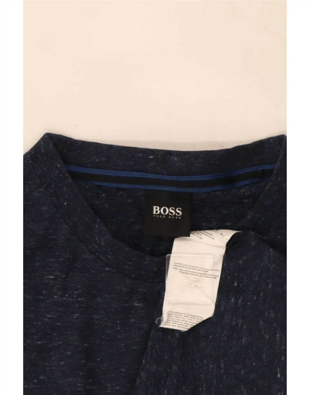 Tricou pentru bărbați Hugo Boss Top mediu din bumbac pete albastru bleumarin