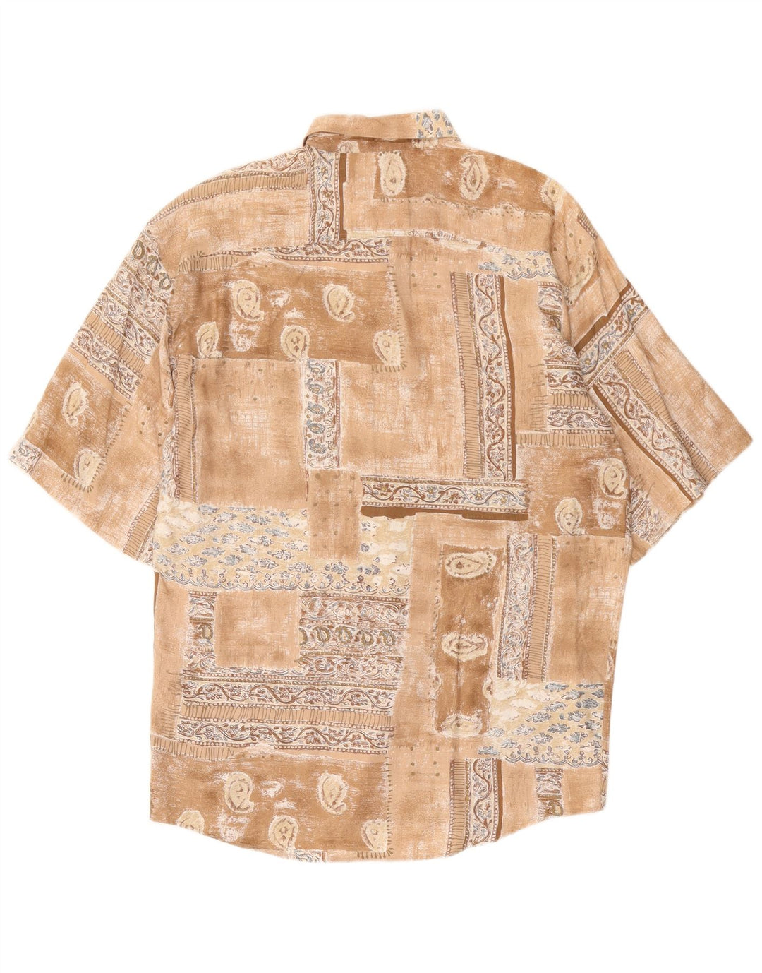 Cămașă cu mânecă scurtă pentru bărbați VINTAGE, maro mare, mozaic