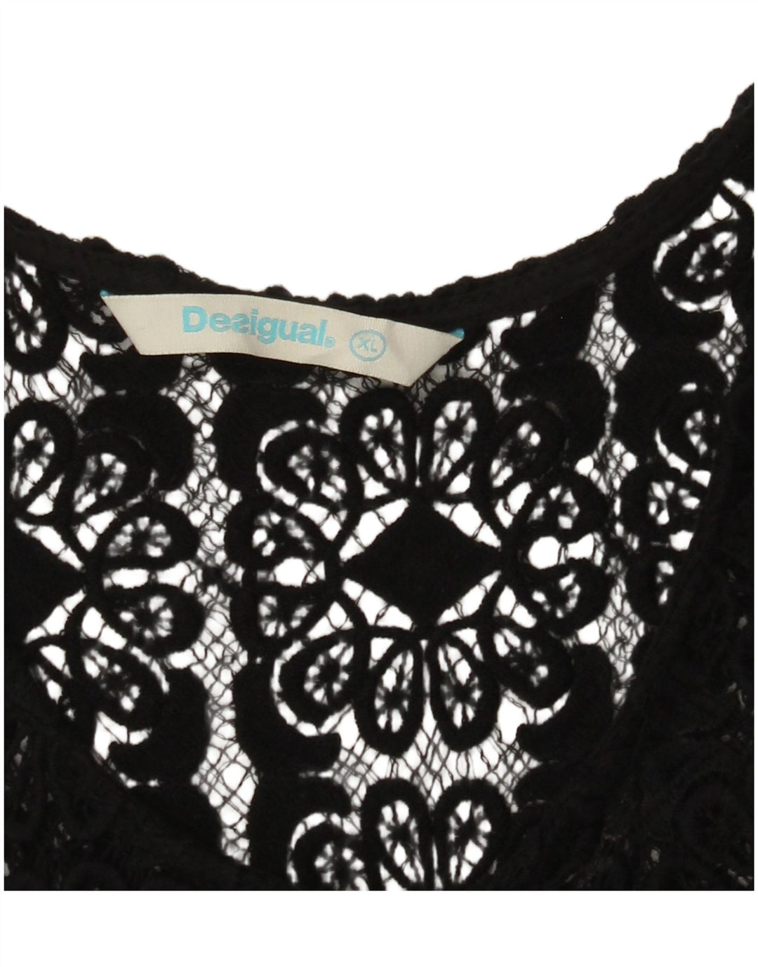 DESIGUAL Bluză cu grafică fără mâneci pentru femei UK 18 XL Gri Paisley