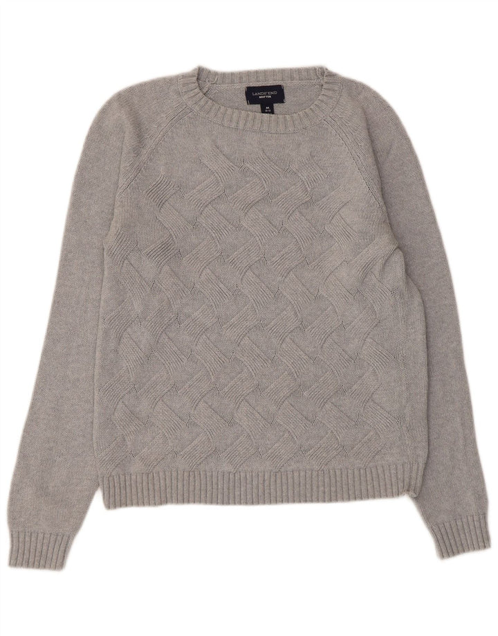 Pulover Lands End Drifter pentru femei cu gâtul cu barca UK 10/12 Gri mediu
