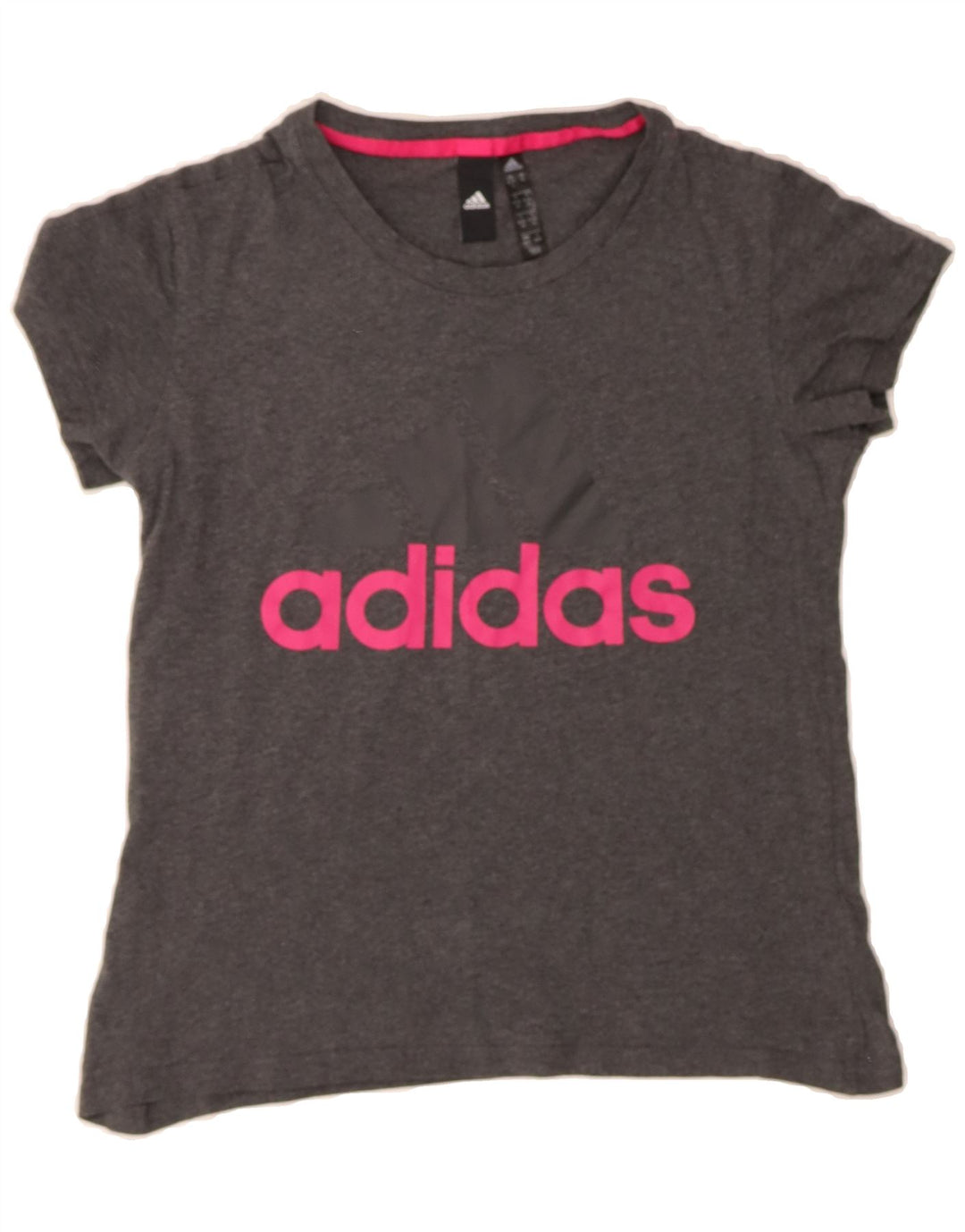 ADIDAS Womens Graphic T-Shirt Top UK 12/14 Medium Grey Polyester Vintage Adidas and Second-Hand Adidas from Messina Hembry 