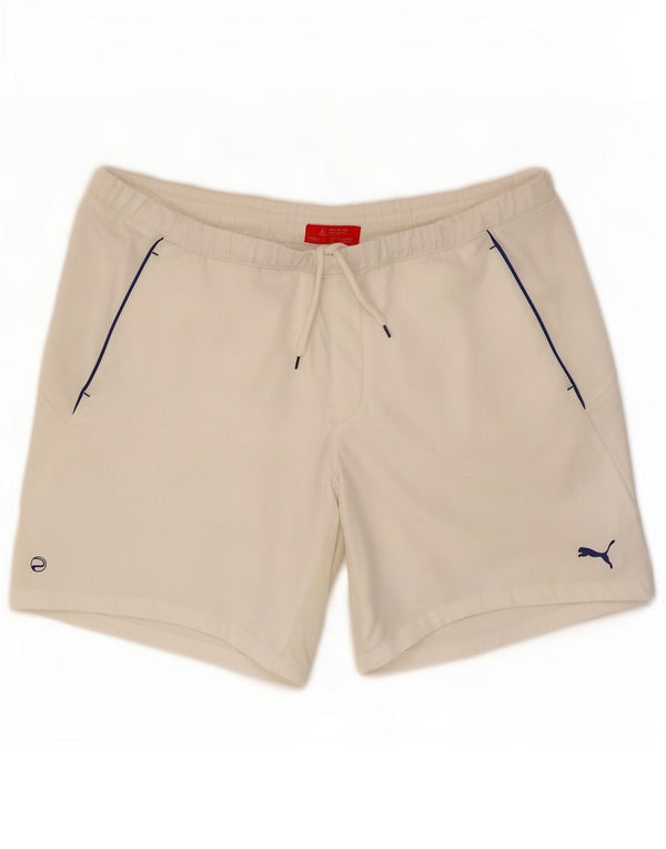 Pantaloni scurți sport Puma pentru bărbați, mari, alb, din poliester