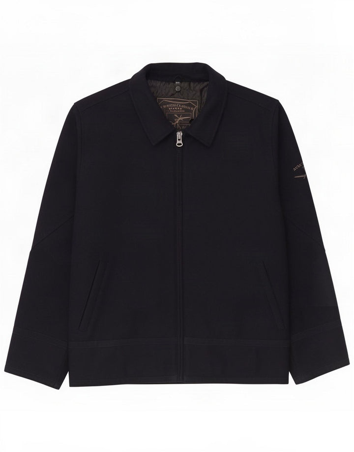 Vintage Bomber Jacket pentru bărbați Marea Britanie 40 Lână mare bleumarin