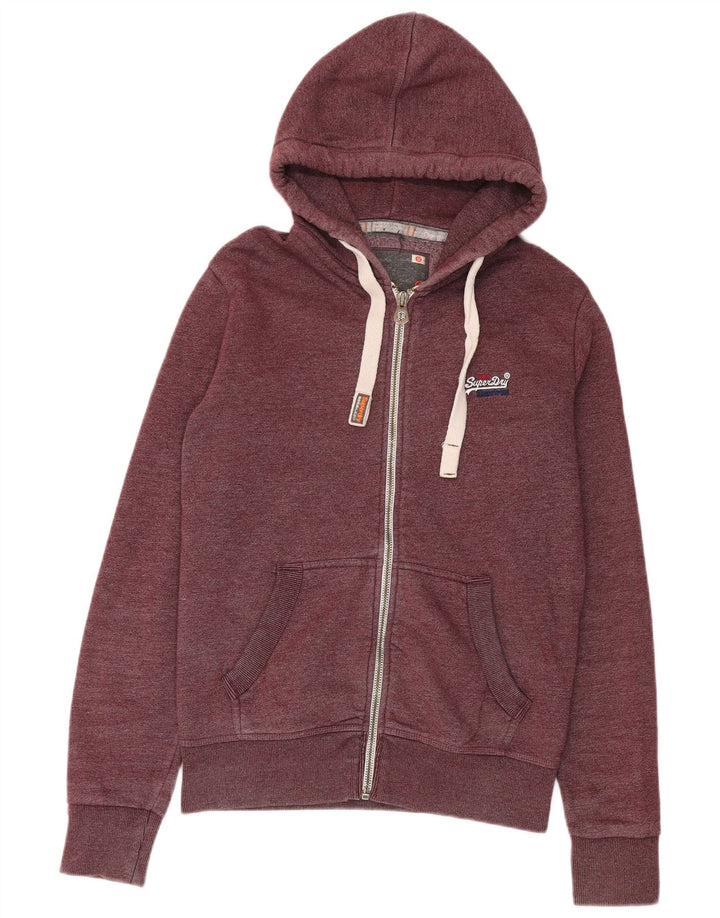 Pulover Superdry pentru bărbați, cu fermoar, bumbac cu pete maro mediu
