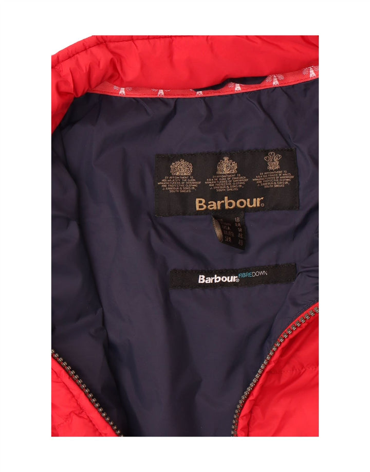 BARBOUR Womens Padded Jacket UK 18 XL Red Vintage Barbour and Second-Hand Barbour from Messina Hembry 