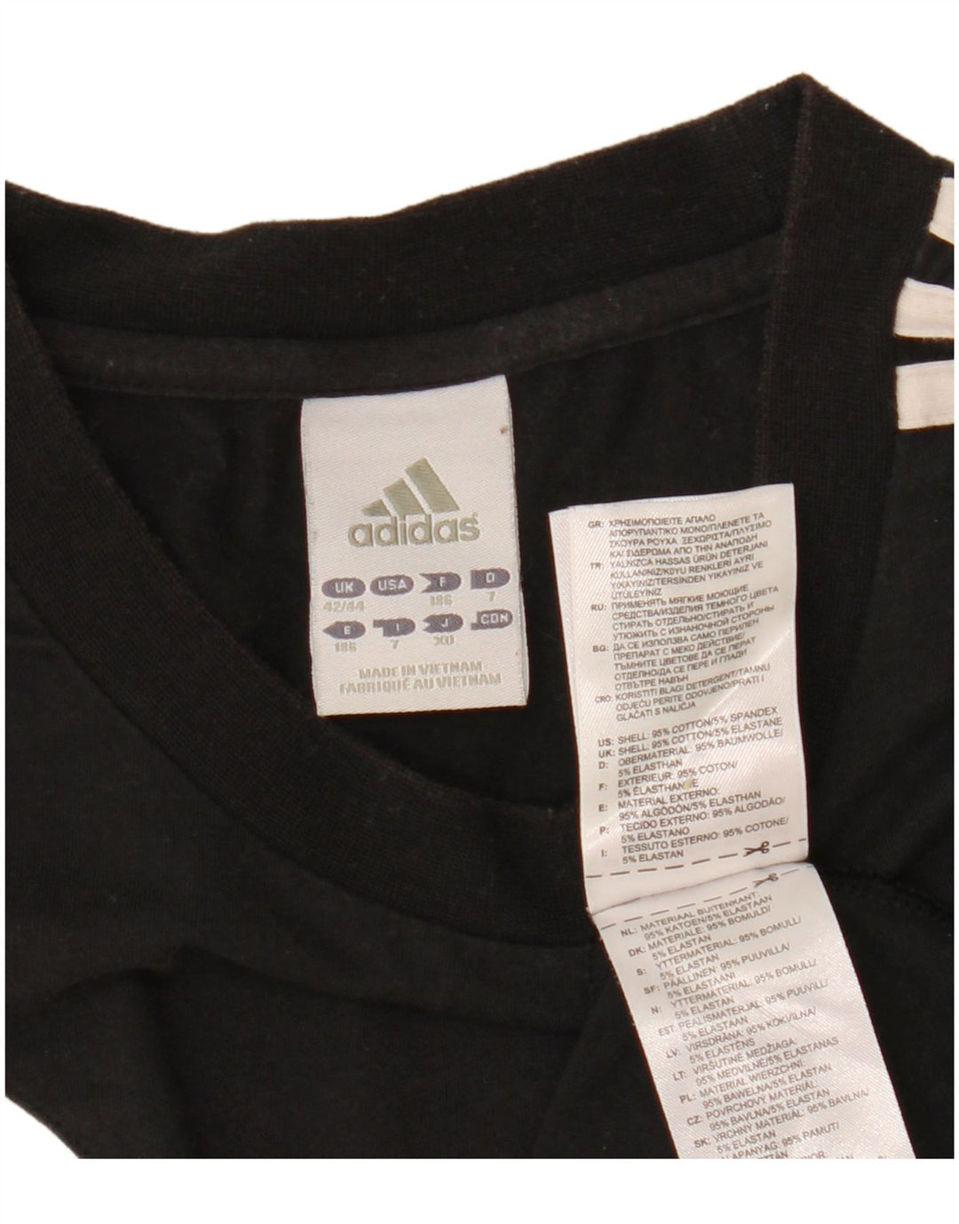 Tricou pentru bărbați ADIDAS Top UK 42/44, mare, negru, color block, bumbac